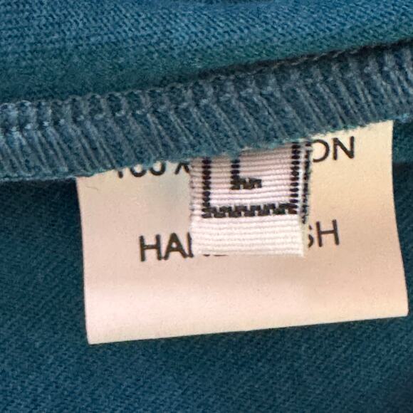 Locher's Paris Size Large Teal Embroidered I Ain't Your Effen Sweetheart Shirt - Picture 7 of 10